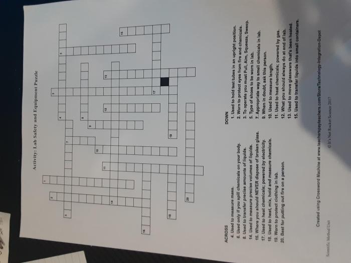 Crossword safety lab