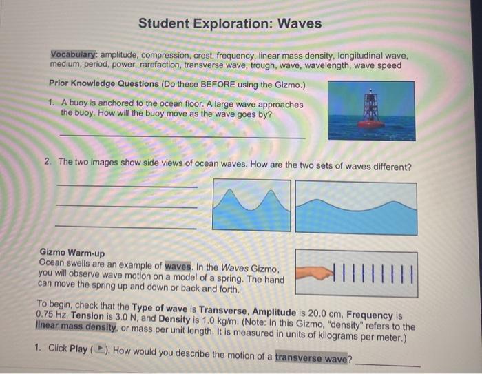 Longitudinal waves gizmo answer key pdf