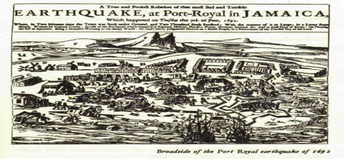 Earthquake port royal 1692 before after jamaica map detail history awesomestories