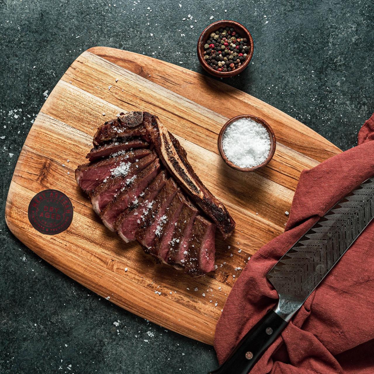 Dry aged ny strip au poivre with courvoisier cream