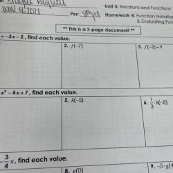 Algebra 1 unit 3 relations and functions answer key