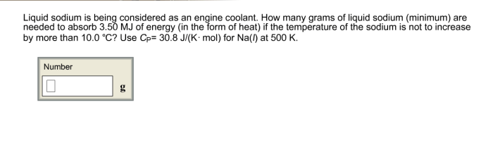 Liquid sodium is being considered as an engine coolant